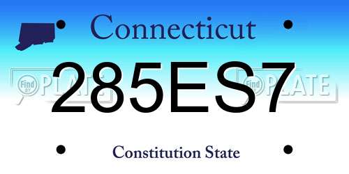285ES7 Connecticut License Plate