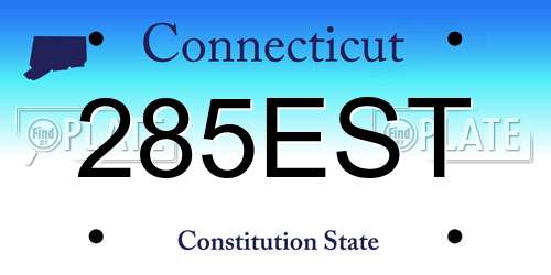 285EST Connecticut License Plate