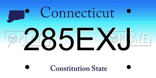 285EXJ Connecticut License Plate