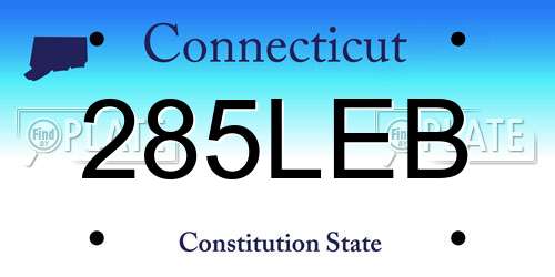285LEB Connecticut License Plate