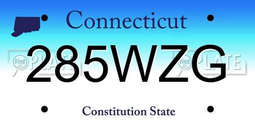285WZG Connecticut License Plate