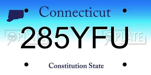 285YFU Connecticut License Plate