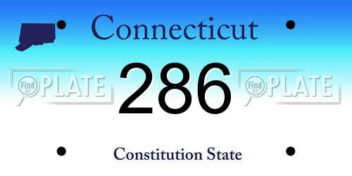 286 Connecticut License Plate