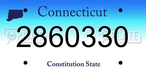 2860330 Connecticut License Plate