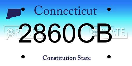 2860CB Connecticut License Plate