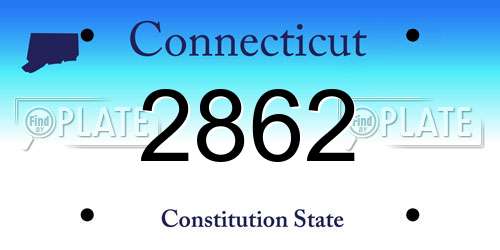 2862 Connecticut License Plate
