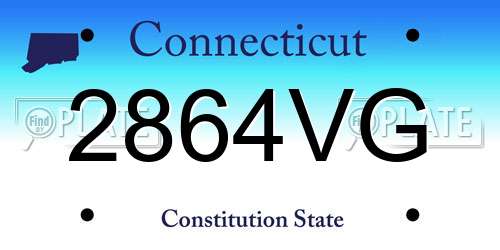 2864VG Connecticut License Plate