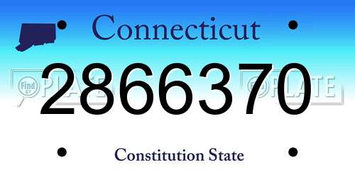 2866370 Connecticut License Plate