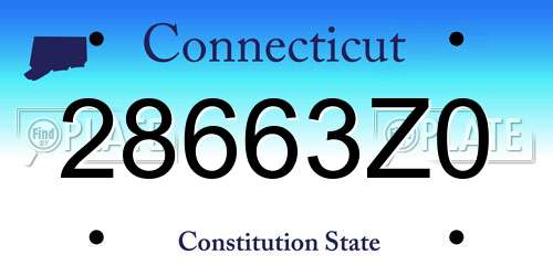 28663Z0 Connecticut License Plate