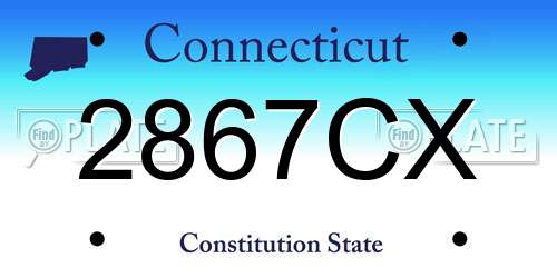 2867CX Connecticut License Plate