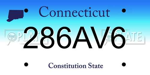 286AV6 Connecticut License Plate