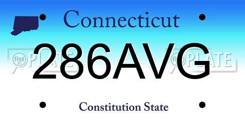 286AVG Connecticut License Plate