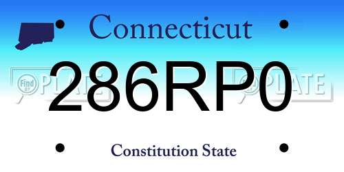 286RP0 Connecticut License Plate