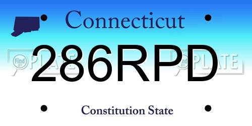 286RPD Connecticut License Plate