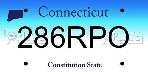 286RPO Connecticut License Plate