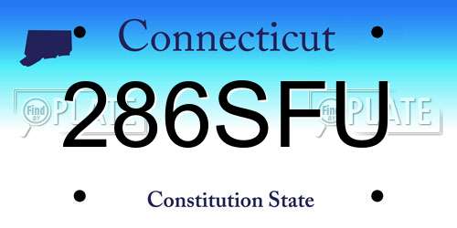 286SFU Connecticut License Plate