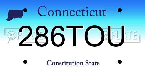 286TOU Connecticut License Plate