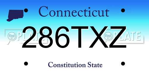 286TXZ Connecticut License Plate