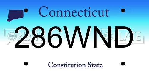 286WND Connecticut License Plate