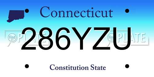 286YZU Connecticut License Plate