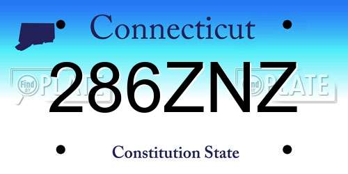 286ZNZ Connecticut License Plate