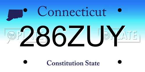 286ZUY Connecticut License Plate