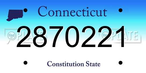 2870221 Connecticut License Plate
