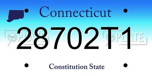 28702T1 Connecticut License Plate