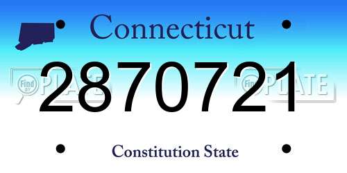 2870721 Connecticut License Plate