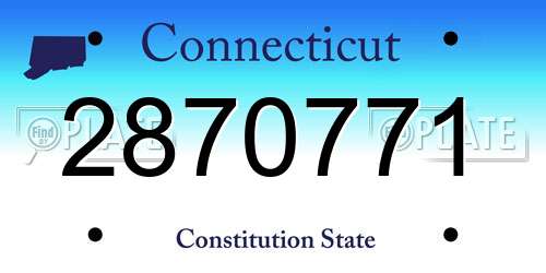 2870771 Connecticut License Plate