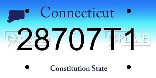 28707T1 Connecticut License Plate