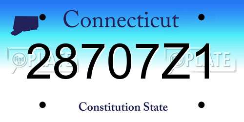28707Z1 Connecticut License Plate