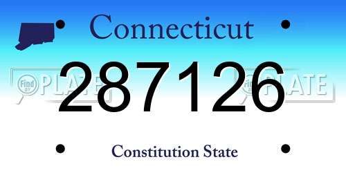 287126 Connecticut License Plate