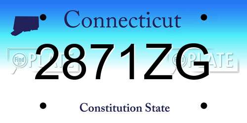 2871ZG Connecticut License Plate