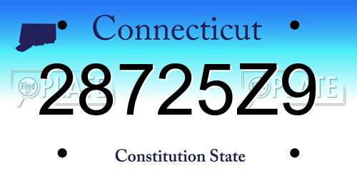 28725Z9 Connecticut License Plate