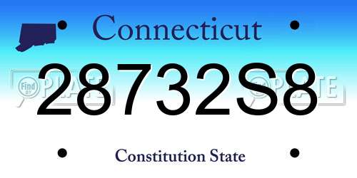 28732S8 Connecticut License Plate