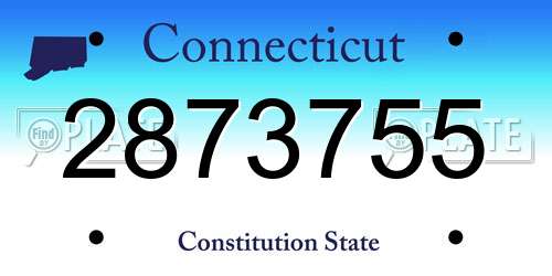 2873755 Connecticut License Plate