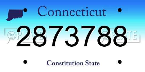 2873788 Connecticut License Plate