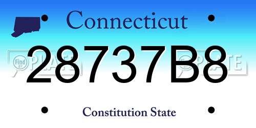 28737B8 Connecticut License Plate