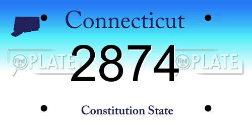 2874 Connecticut License Plate
