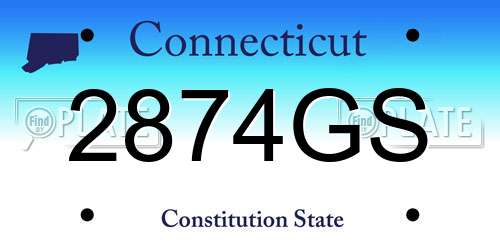 2874GS Connecticut License Plate