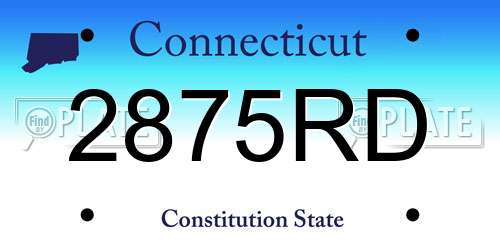 2875RD Connecticut License Plate
