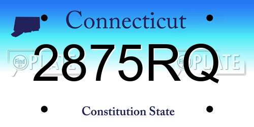 2875RQ Connecticut License Plate
