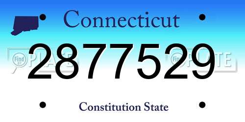 2877529 Connecticut License Plate
