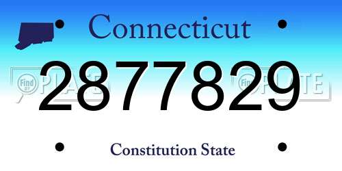 2877829 Connecticut License Plate