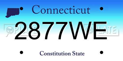 2877WE Connecticut License Plate