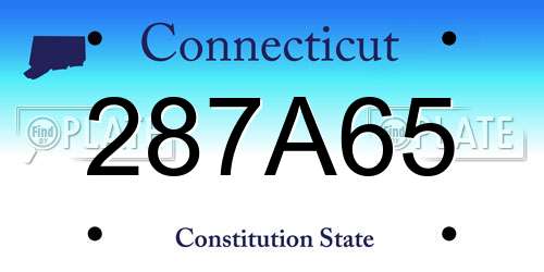 287A65 Connecticut License Plate