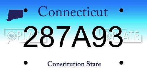 287A93 Connecticut License Plate
