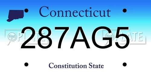 287AG5 Connecticut License Plate