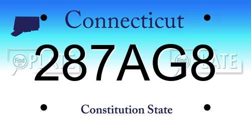 287AG8 Connecticut License Plate